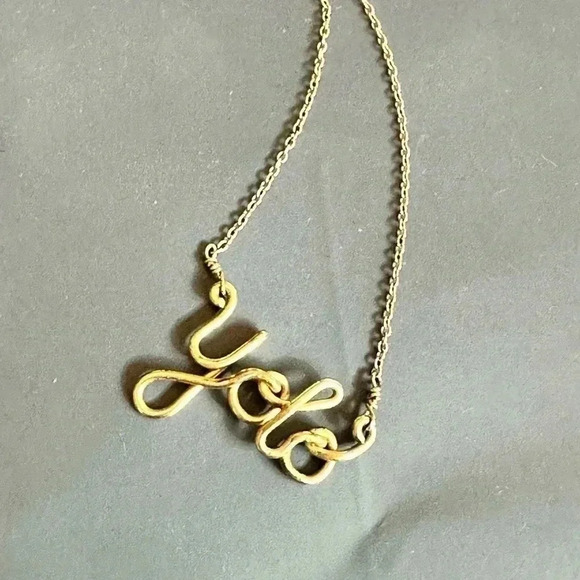 Custom Handmade Gold yolo Necklace You Only Live Once 14k Gold Filled Wire - Picture 6 of 7